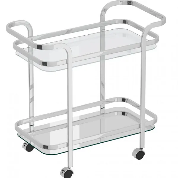 Online Marie Dumas Amelia 2 Tier Chrome Bar Cart