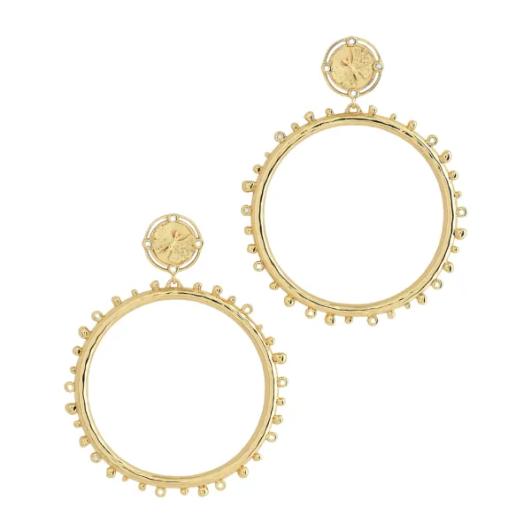 New Marie Dumas Anabel Aram Butterfly Coin Molten Hoops