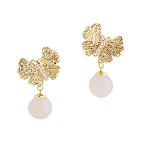 Hot Marie Dumas Anabel Aram Butterfly Stud Earrings with Quartz