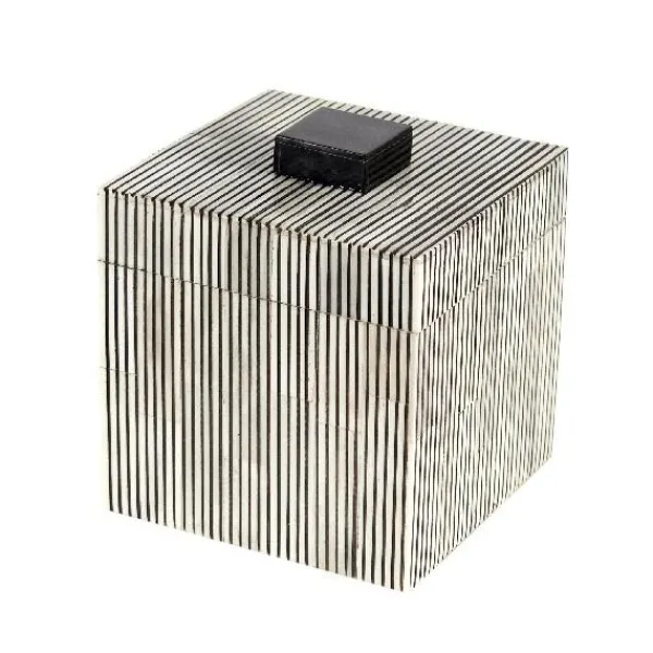 Sale Marie Dumas Black & White Stripped Box - Small