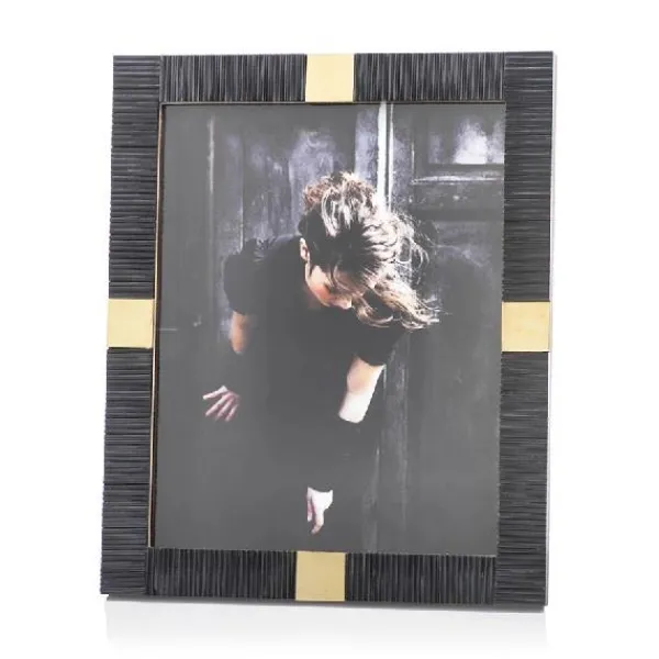 Clearance Marie Dumas Black Bone with Brass 8 x 10 Picture Frame