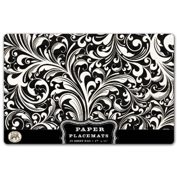 Cheap Marie Dumas Black Florentine Paper Placemats