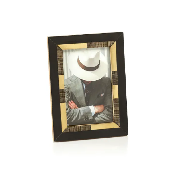 Sale Marie Dumas Black Horn & Brass 4x6 Frame