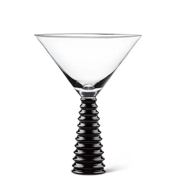 New Marie Dumas Black Stack Base Martini Glass