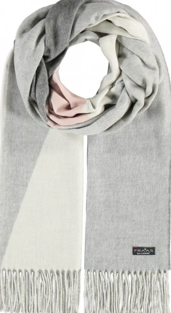 Hot Marie Dumas Cashmink Diagonal Stripe Scarf Silver