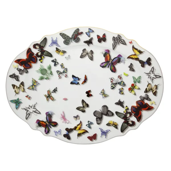 New Marie Dumas Christian Lacroix Butterfly Parade Large Oval Platter