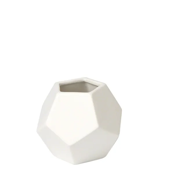 Clearance Marie Dumas Faceted Small Matte White Vase