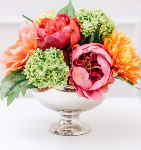 Best Marie Dumas Floral Arrangement - Nickel Pedestal Bowl