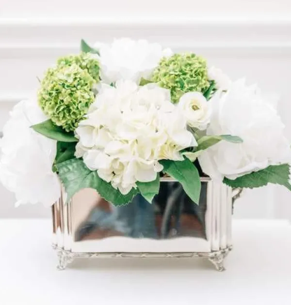 Shop Marie Dumas Floral Arrangement - Rectangular Nickel Planter