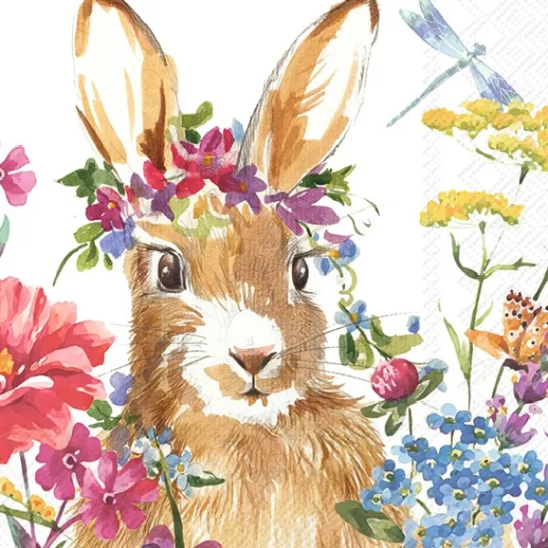 Store Marie Dumas Floral Bunny Luncheon Napkin