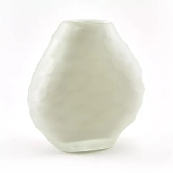 Hot Marie Dumas Glass Vase Hammered - White