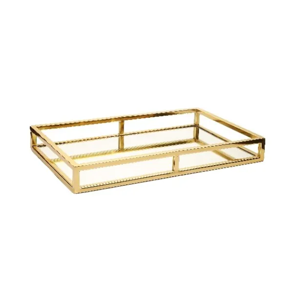 Online Marie Dumas Gold Rectangular Mirrored Tray