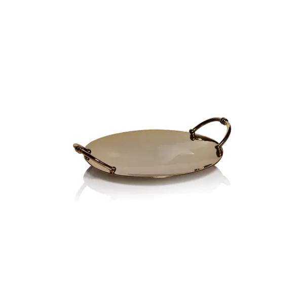 Discount Marie Dumas Gold Round Serving Tray