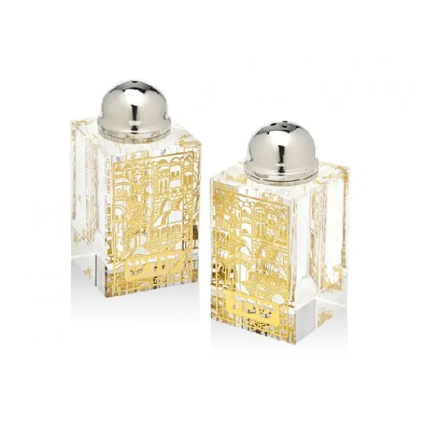 New Marie Dumas Gold Sabbath Salt and Pepper Set