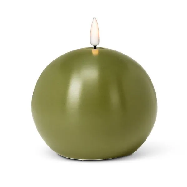 Hot Marie Dumas Green Flameless LED 4" Ball Candle