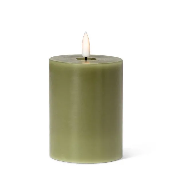 New Marie Dumas Green Flameless LED 3x4 Pillar Candle