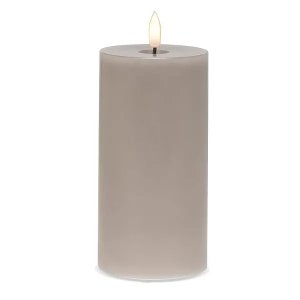 New Marie Dumas Grey Flameless LED 3x6 Pillar Candle