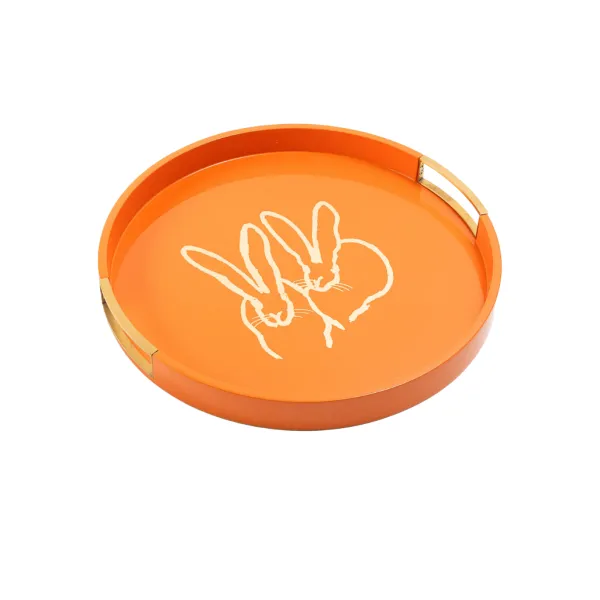 Cheap Marie Dumas Hunt Slonem Orange Bunny Drinks Tray