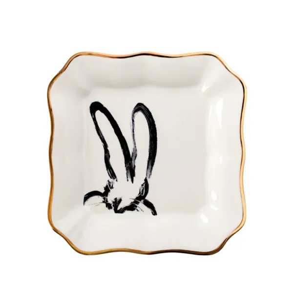 Best Marie Dumas Hunt Slonem White Bunny Portrait Trinket Tray