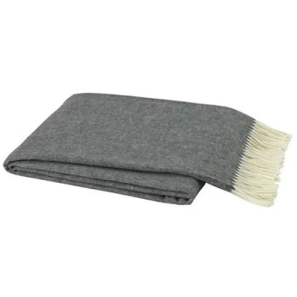 Cheap Marie Dumas Italian Herringbone Throw - Charcoal Gray