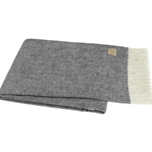 Clearance Marie Dumas Italian Herringbone Throw - Graphite