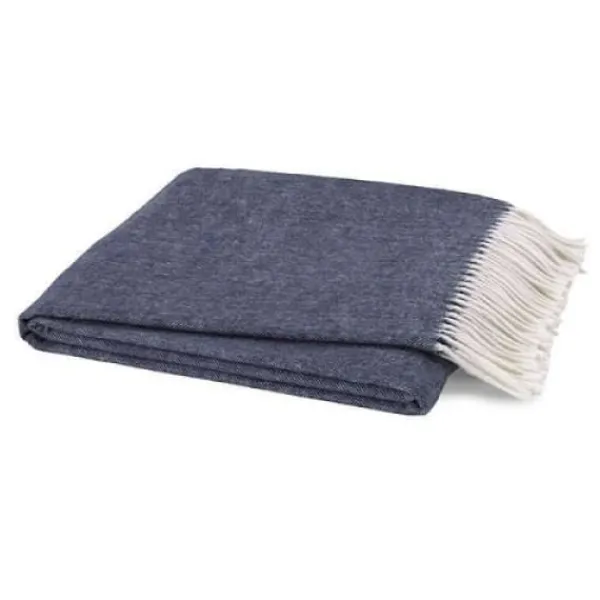 Cheap Marie Dumas Italian Herringbone Throw - Indigo