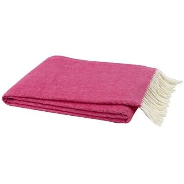 Outlet Marie Dumas Italian Herringbone Throw - Peony