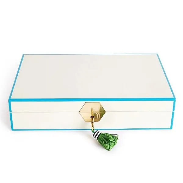 Flash Sale Marie Dumas Jonathan Adler White & Turquoise Jewelry Box