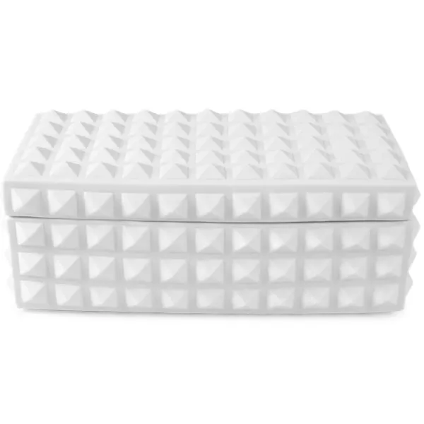 New Marie Dumas Jonathan Adler White Charade Square Stud Box