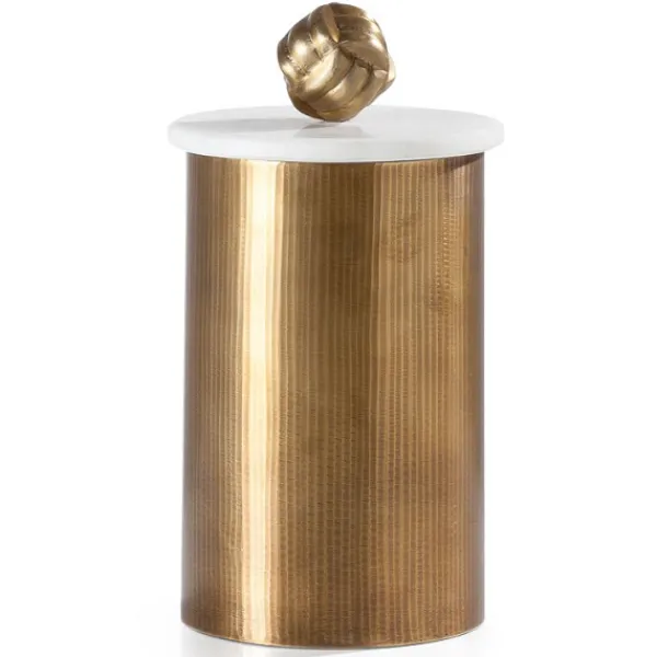 Shop Marie Dumas Large Brass Canister with Marble Lid