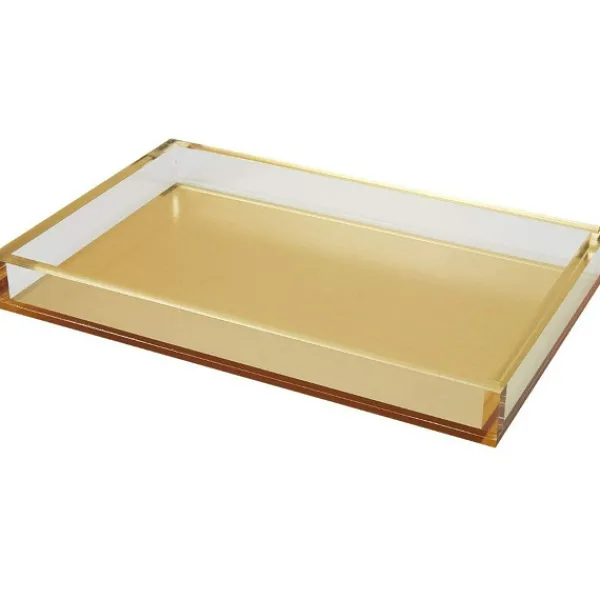 Hot Marie Dumas Large Gold Lucite Tray