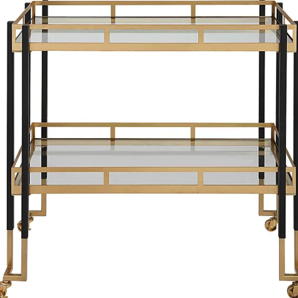 Cheap Marie Dumas Lyra Black & Gold Bar Cart