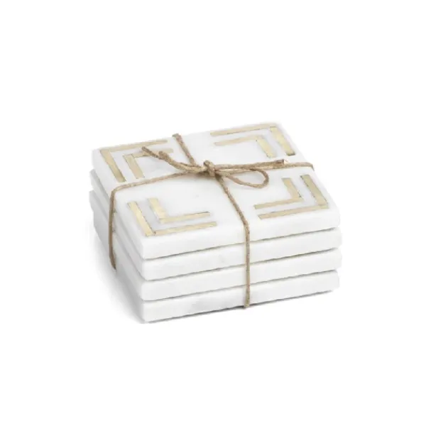 New Marie Dumas Marmo Marble Coasters - Set of 4