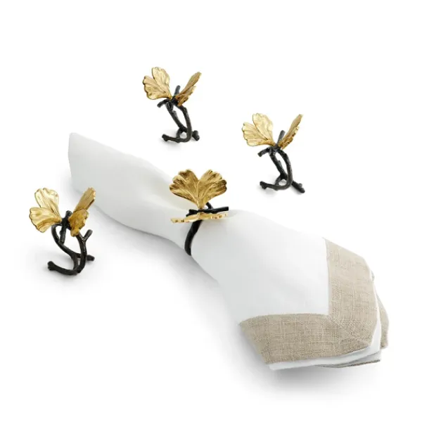 Best Sale Marie Dumas Michael Aram Butterfly Ginkgo Set Of 4 Napkin Rings