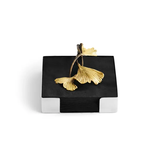 Clearance Marie Dumas Michael Aram Golden Ginkgo - Cocktail Napkin Holder