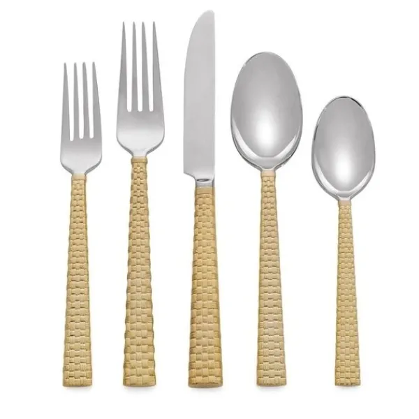 Hot Marie Dumas Michael Aram Palm Gold 5 Piece Flatware Set