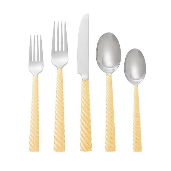 New Marie Dumas Michael Aram Twist Gold 5 Piece Flatware Set