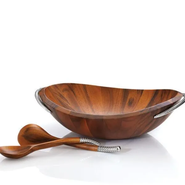 Online Marie Dumas Nambe Braid Salad Bowl with Servers