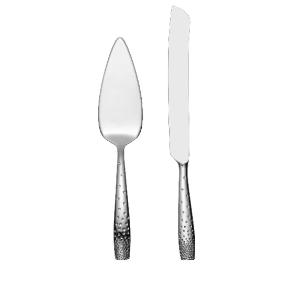 New Marie Dumas Nambe Dazzle Cake and Knife Server Set