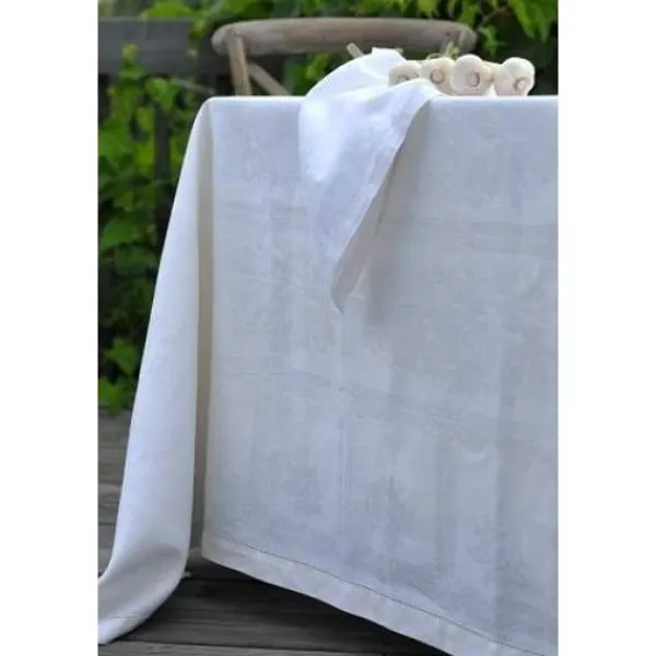 Online Marie Dumas Natalie White 67" x 110" Linen Tablecloth