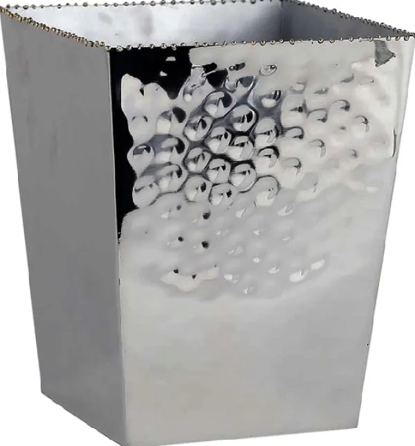 Outlet Marie Dumas Nickel and Gold Bead Square Wastebasket