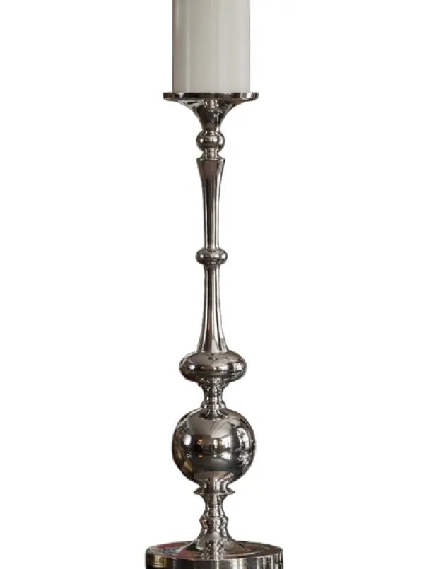 New Marie Dumas Nickel Ball Candle Holder