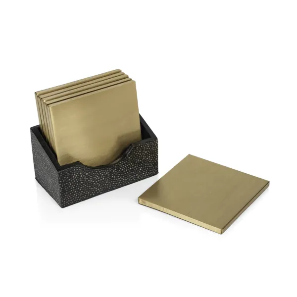 Clearance Marie Dumas Nikita Shagreen Set of 6 Coasters