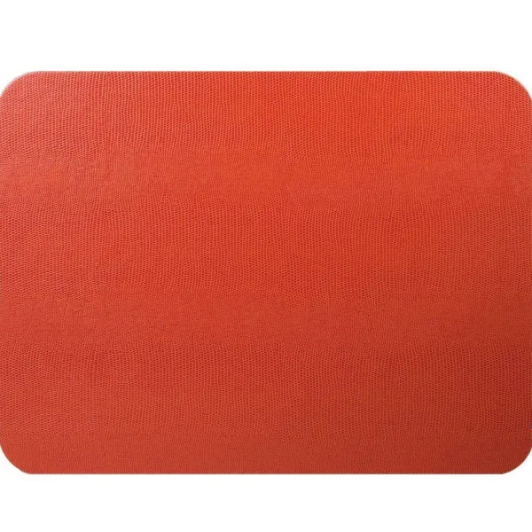 Hot Marie Dumas Orange Rectangular Lizard Felt Back Placemat