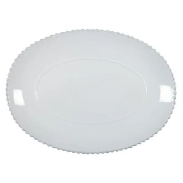 Cheap Marie Dumas Oval Platter Pearl White 40 cm