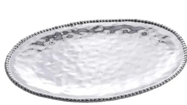 New Marie Dumas Porcelain Large Oval Platter - Silver