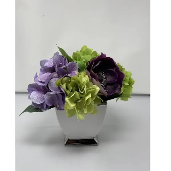 Clearance Marie Dumas Purple Anemone Arrangement - White Vase