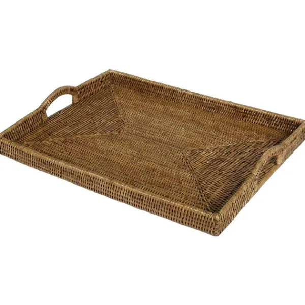 Sale Marie Dumas Rattan Rectangular Dark Natural Tray