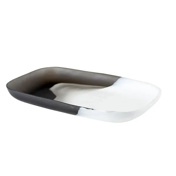 Flash Sale Marie Dumas Resin Grey & White Oblong Platter