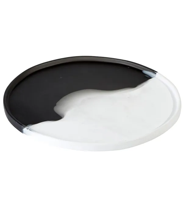 Shop Marie Dumas Resin Grey & White Tray